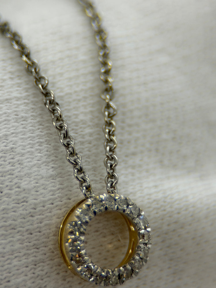 18K Diamanthänge med halsband – 0.15 ct, 42–45 cm