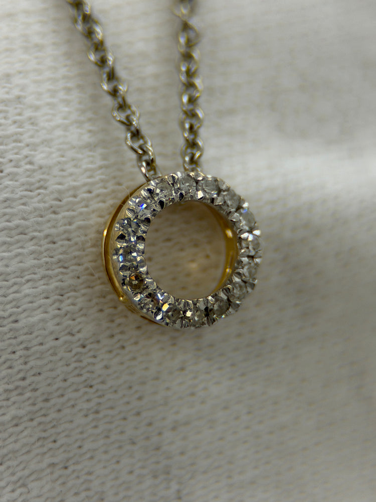 18K Diamanthänge med halsband – 0.15 ct, 42–45 cm