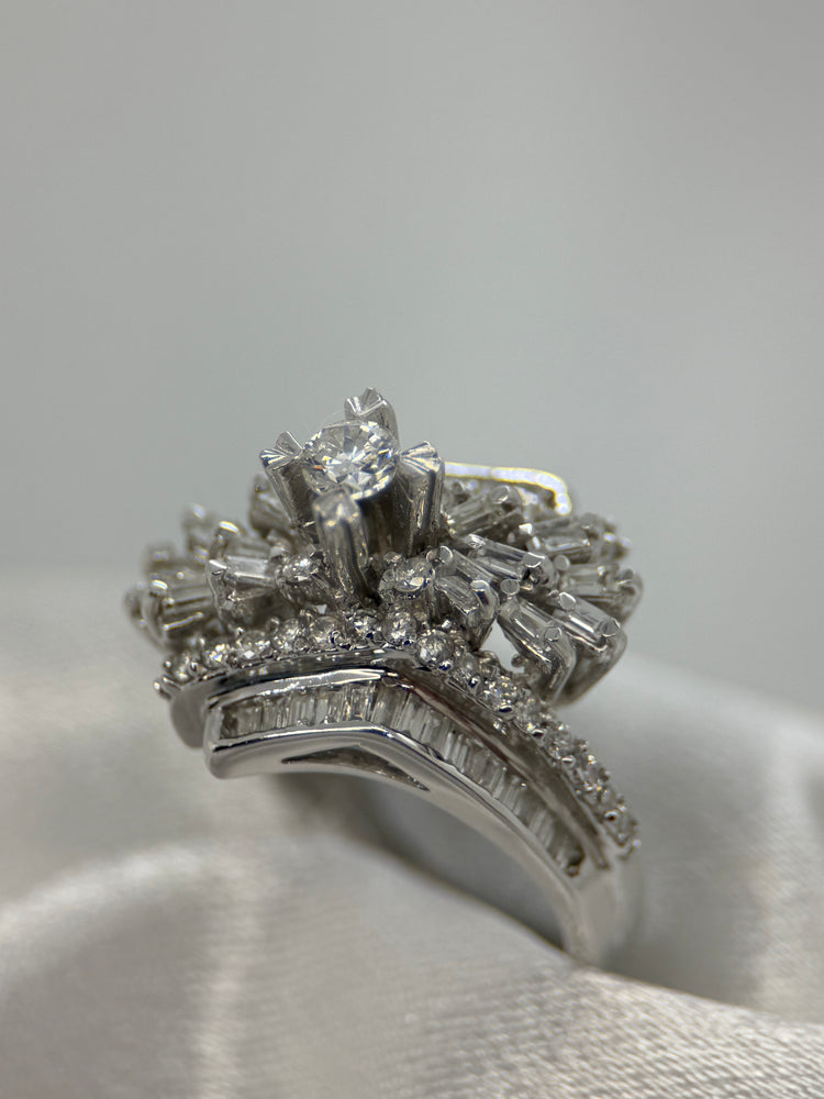 18K Diamantring crossover – 8.3g, Storlek 56