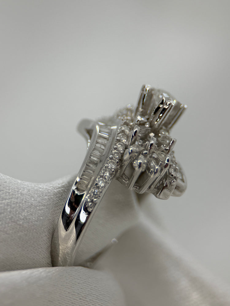 18K Diamantring crossover – 8.3g, Storlek 56