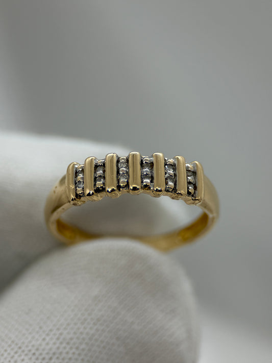 18K Red Gold Diamond Ring – Single Cut Diamonds, Size 55.5
