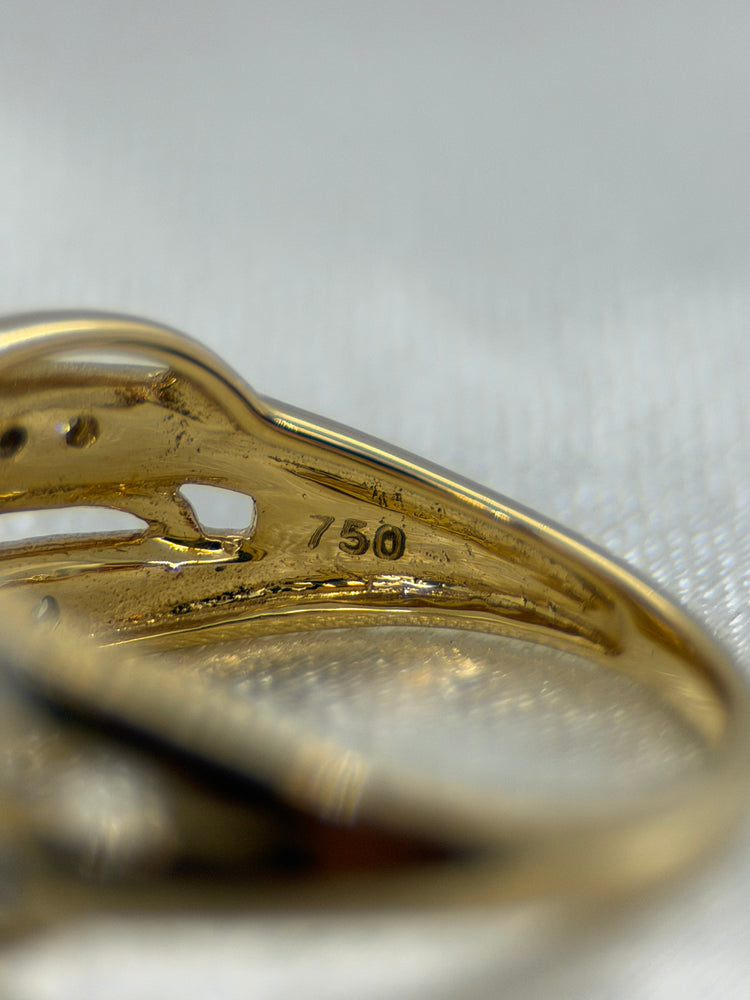 18K Diamantring i rödguld – dubbla skenor, 0.06 ct, Storlek 51.5