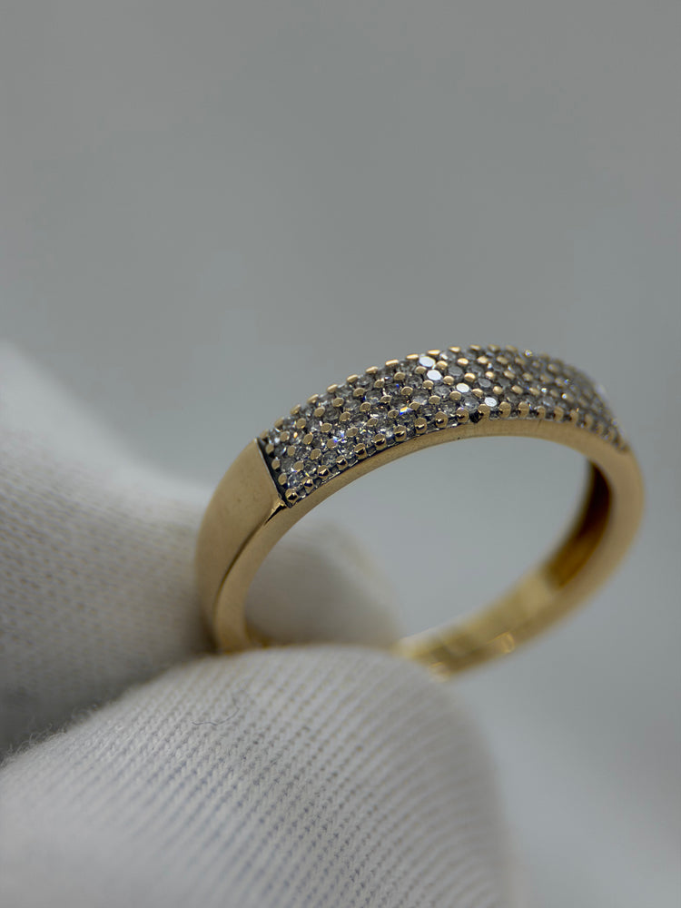 18K Diamantring i Rödguld – Fyrradig, Storlek 56.5