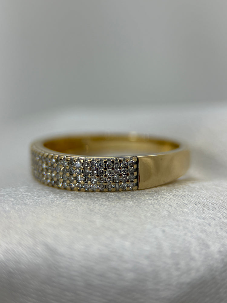 18K Diamantring i Rödguld – Fyrradig, Storlek 56.5