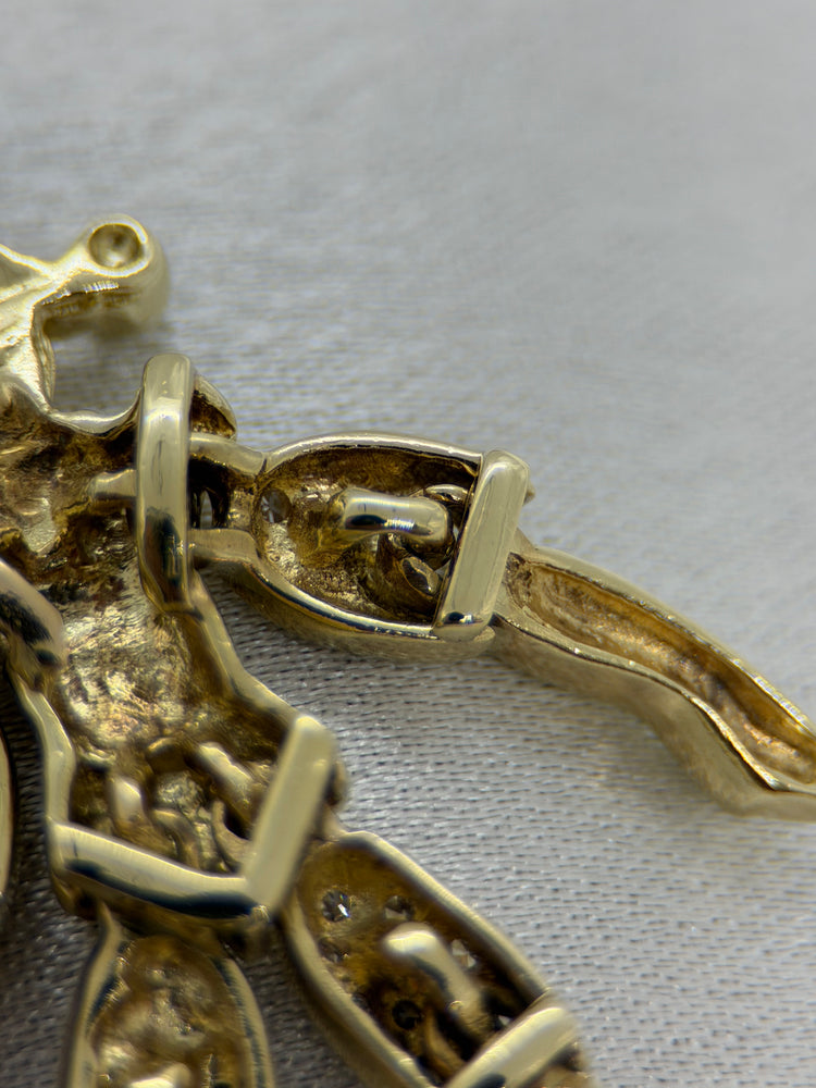 14K Clownhänge med diamanter – 14.1g, 5.2 cm
