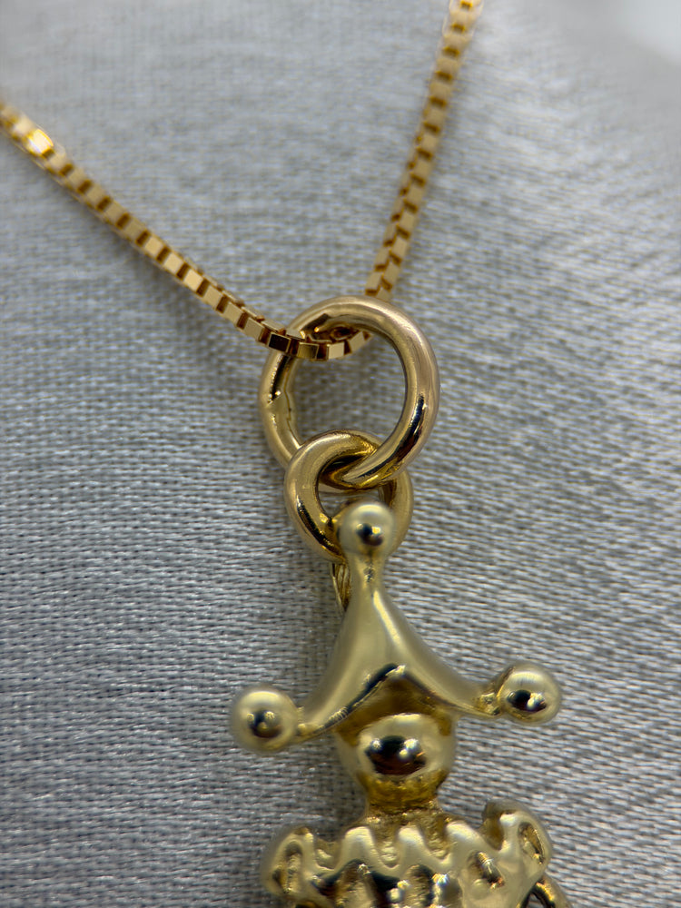 14K Clownhänge med diamanter – 14.1g, 5.2 cm
