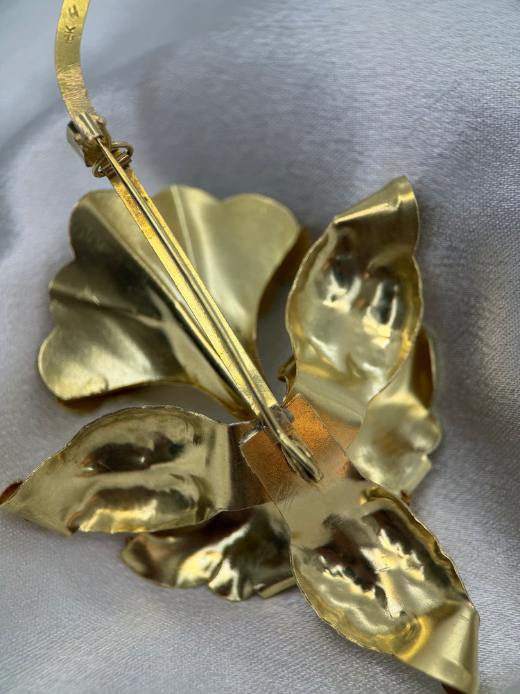 18K Orchid Brooch in Rose Gold – Cultured Pearl, 9.5 cm