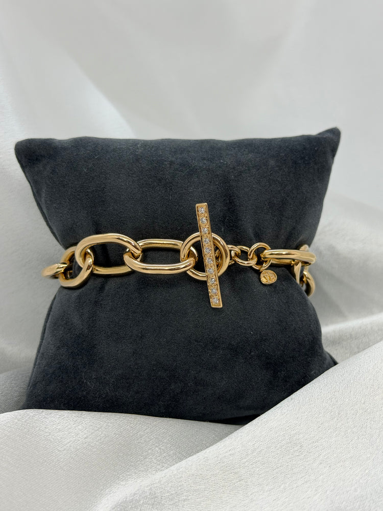 18K Diamantarmband av Jo'Ans – 0.10 ct, 58.6g, 20.5 cm