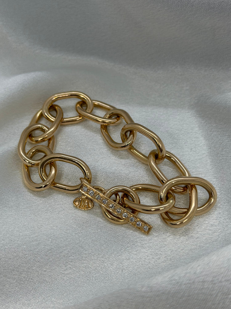 18K Diamantarmband av Jo'Ans – 0.10 ct, 58.6g, 20.5 cm
