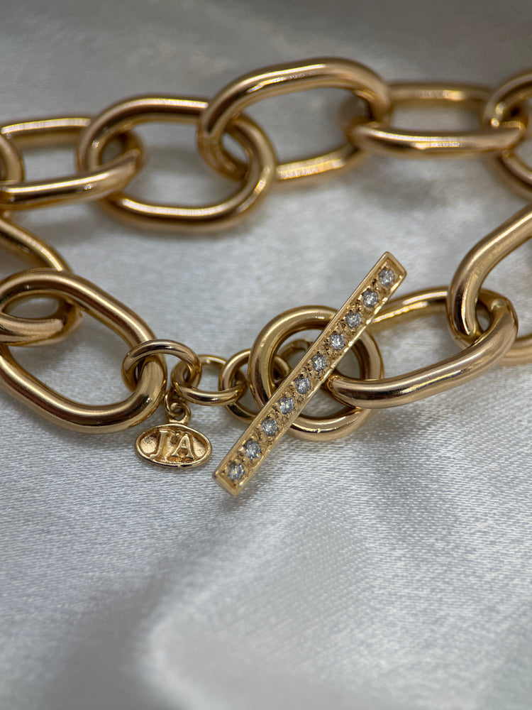 18K Diamantarmband av Jo'Ans – 0.10 ct, 58.6g, 20.5 cm