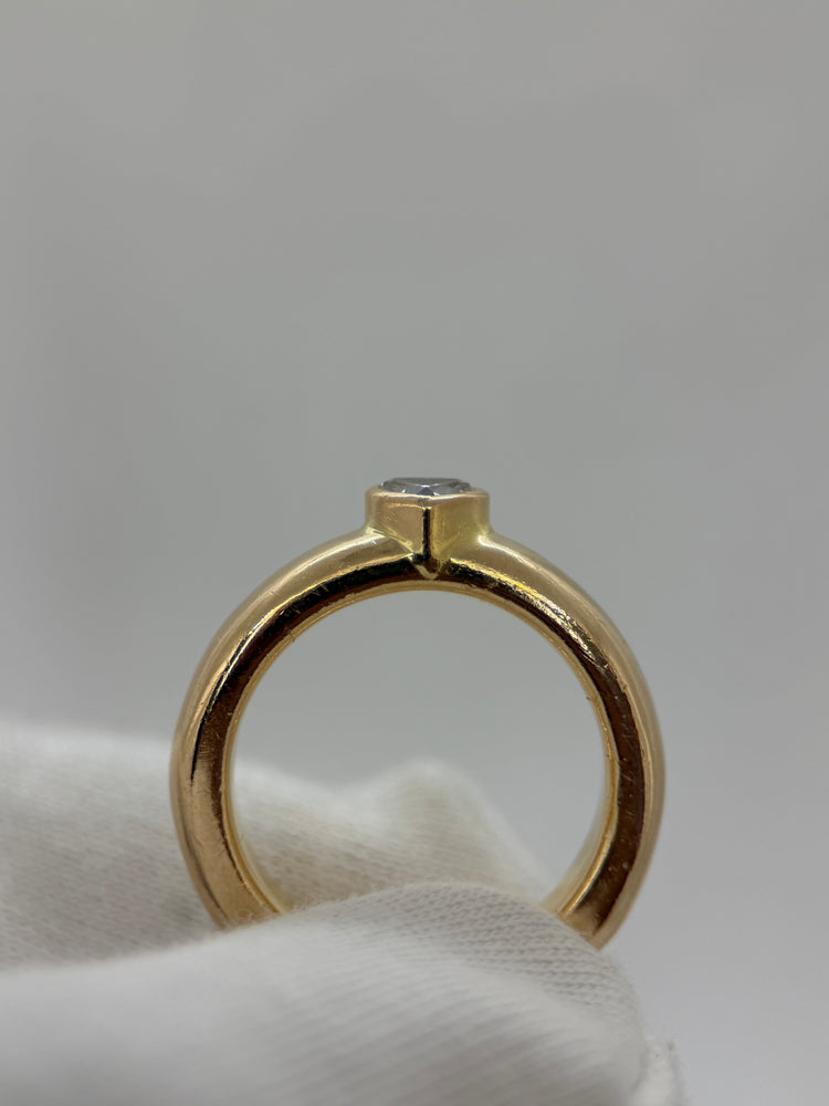 18K Hjärtring med diamant – 0.25 ct, Storlek 54.5