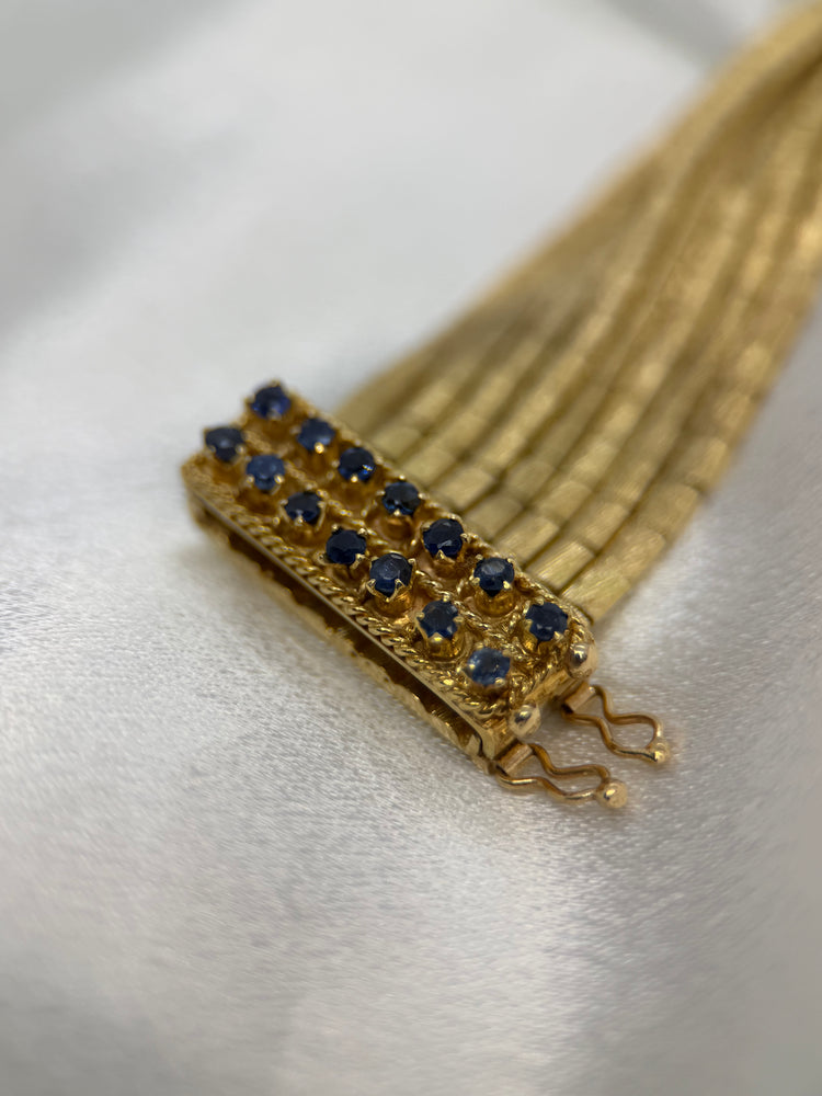 18K Safirarmband – 86g, 17.5 cm