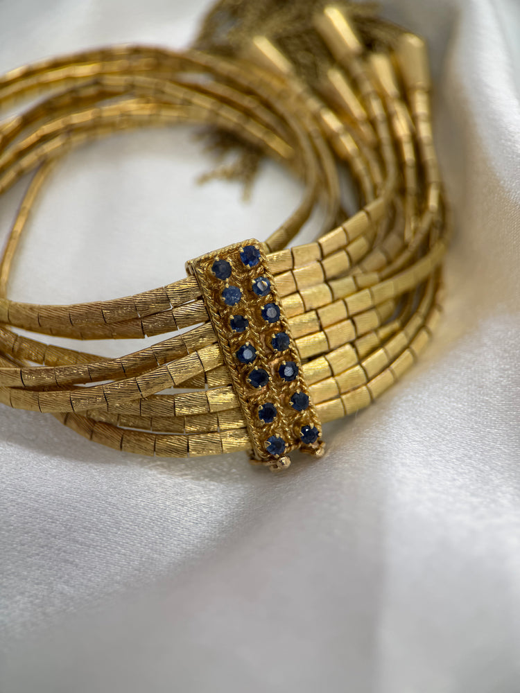 18K Safirarmband – 86g, 17.5 cm