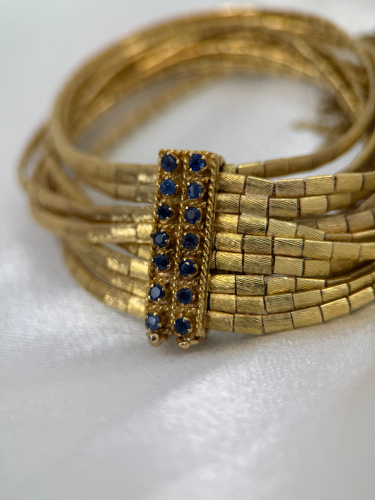 18K Safirarmband – 86g, 17.5 cm