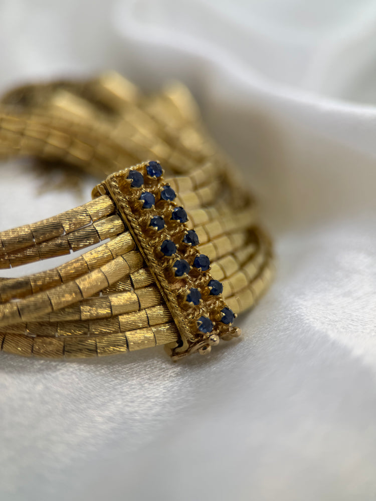 18K Safirarmband – 86g, 17.5 cm