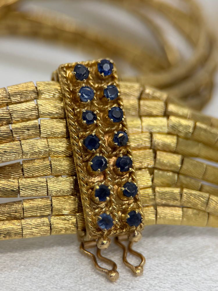 18K Safirarmband – 86g, 17.5 cm