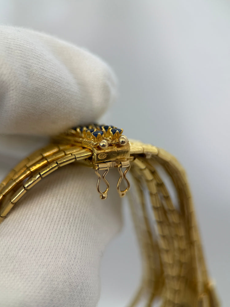 18K Safirarmband – 86g, 17.5 cm