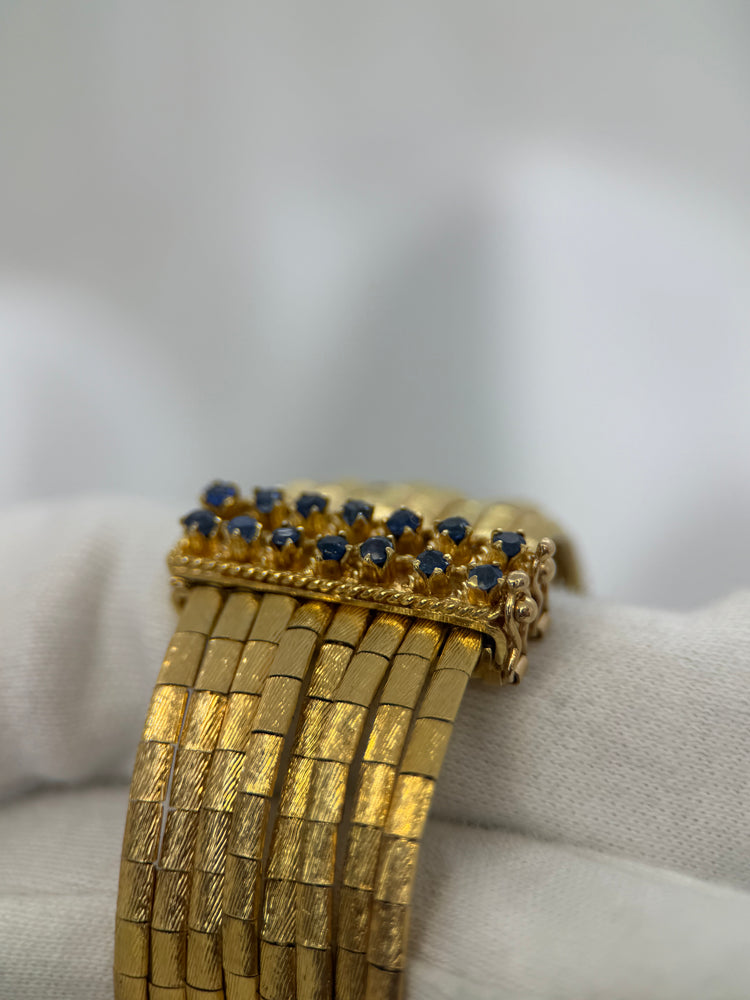 18K Safirarmband – 86g, 17.5 cm