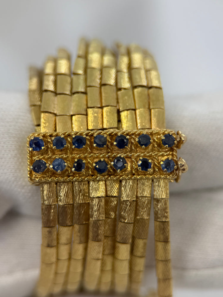 18K Safirarmband – 86g, 17.5 cm