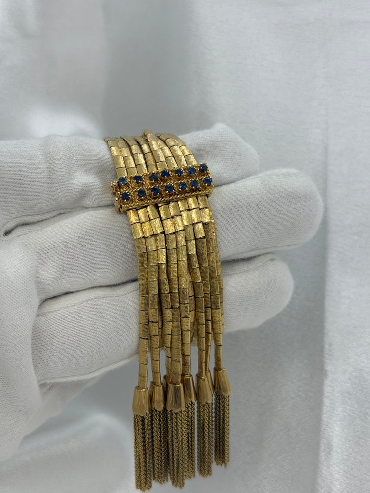 18K Safirarmband – 86g, 17.5 cm