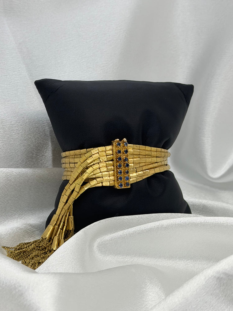 18K Safirarmband – 86g, 17.5 cm