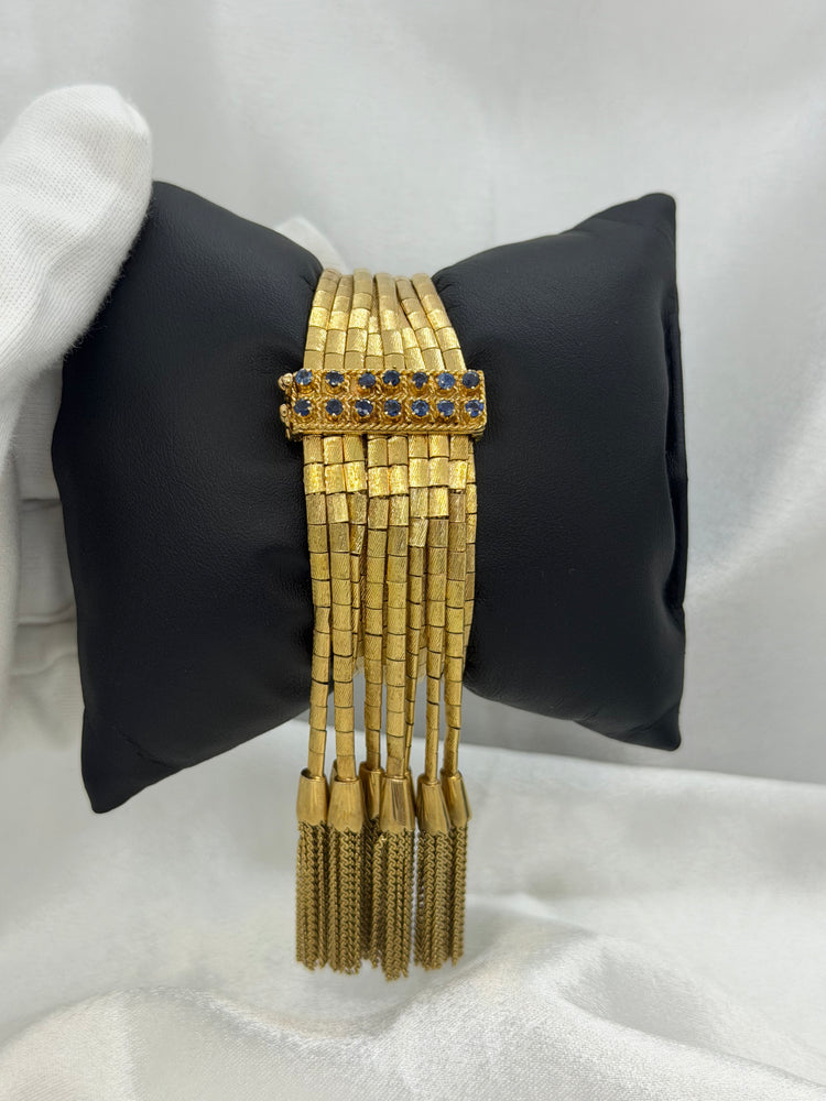 18K Safirarmband – 86g, 17.5 cm