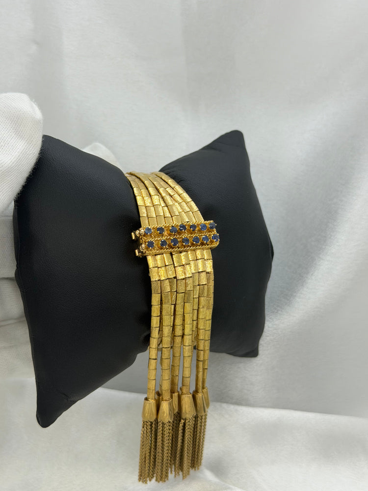 18K Safirarmband – 86g, 17.5 cm