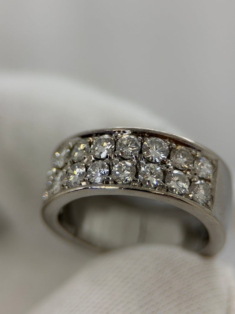 18K Bred Halvallians Diamantring – 1.80 ct, Storlek 54