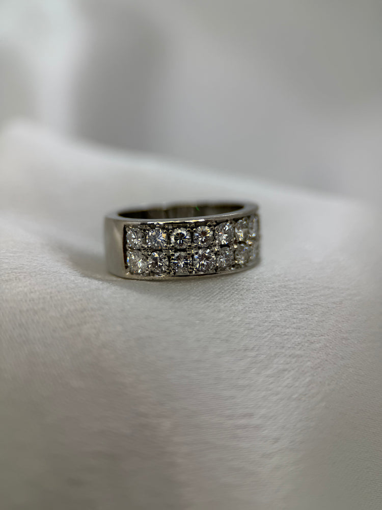 18K Bred Halvallians Diamantring – 1.80 ct, Storlek 54