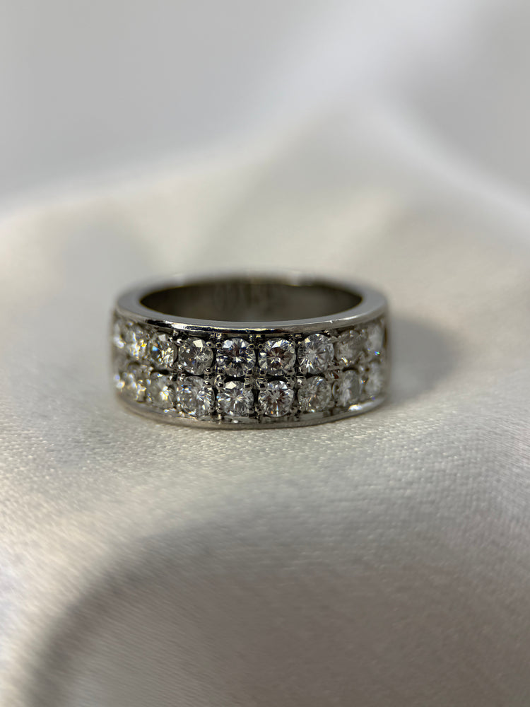 18K Bred Halvallians Diamantring – 1.80 ct, Storlek 54