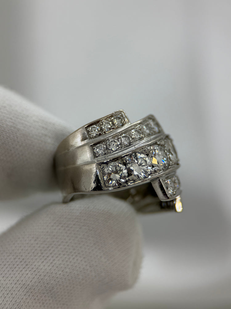 18K Cocktailring med diamanter – 3.90 ct totalt, Storlek 57