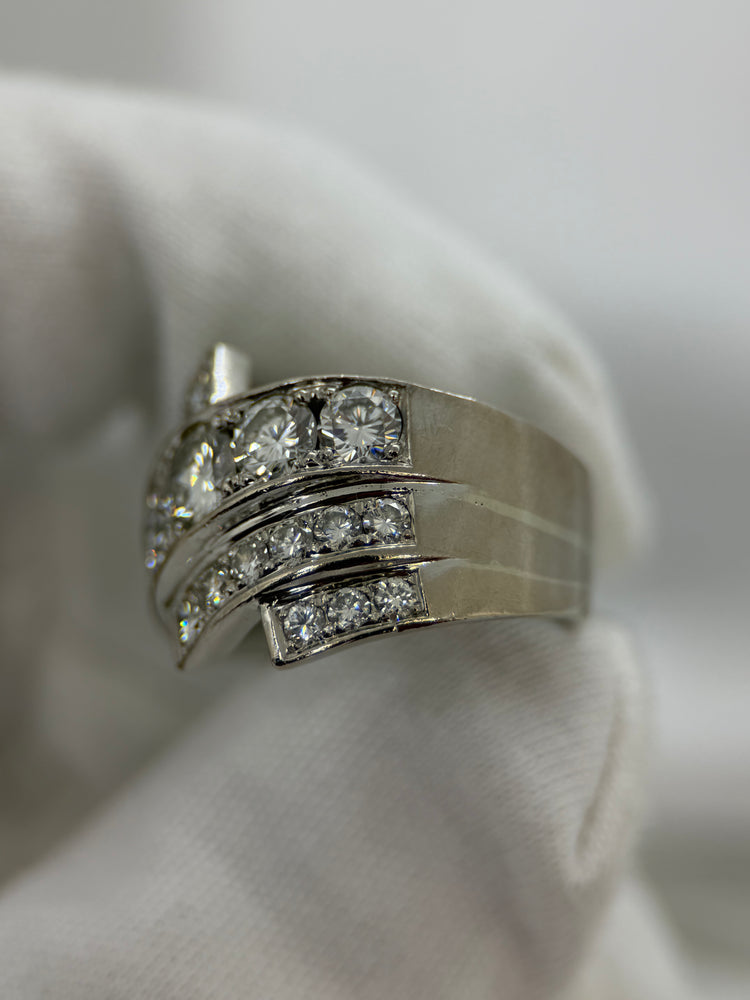 18K Cocktailring med diamanter – 3.90 ct totalt, Storlek 57