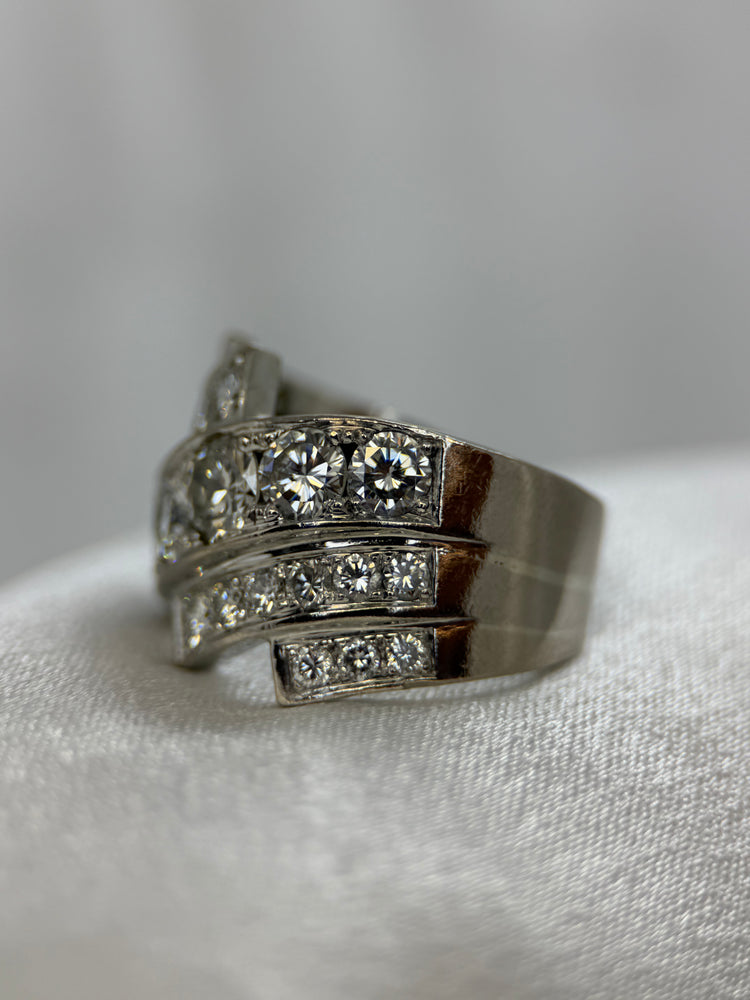 18K Cocktailring med diamanter – 3.90 ct totalt, Storlek 57