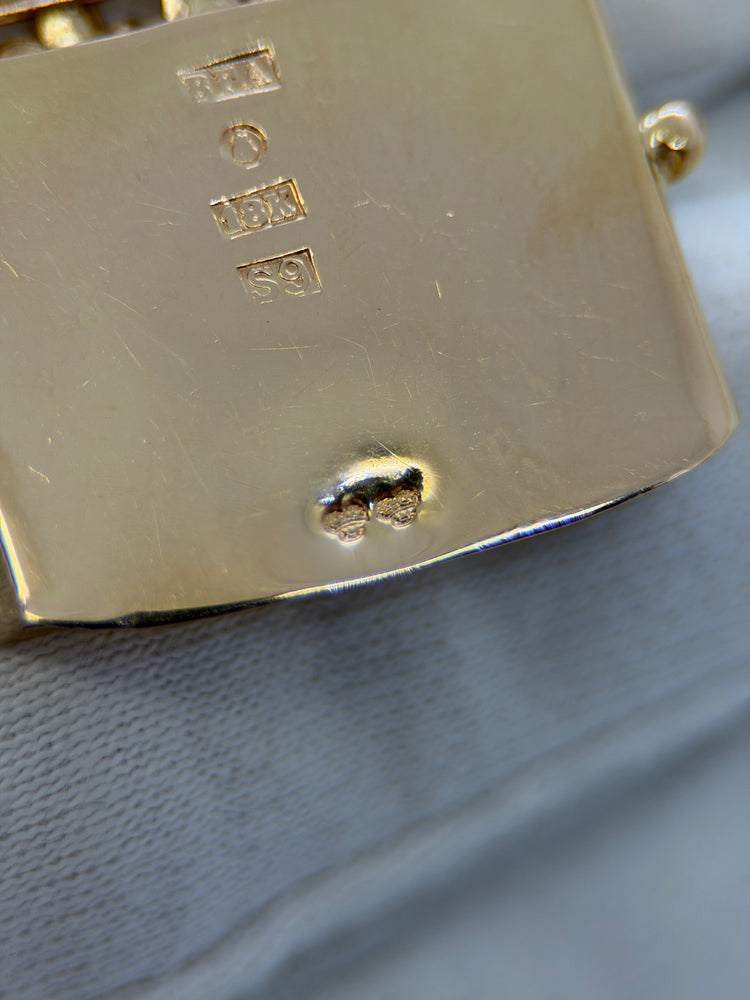 18K Wide X-Link Bracelet in Rose Gold – 74.2g, 20.5 cm