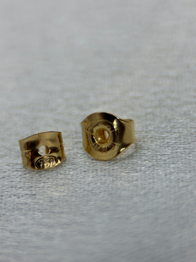 18K Stiftörhängen med diamanter – Tvåfärgad design, 2.6g