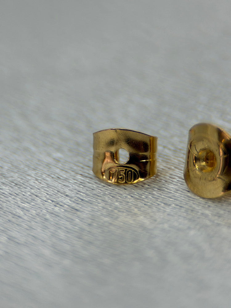 18K Stiftörhängen med diamanter – Tvåfärgad design, 2.6g