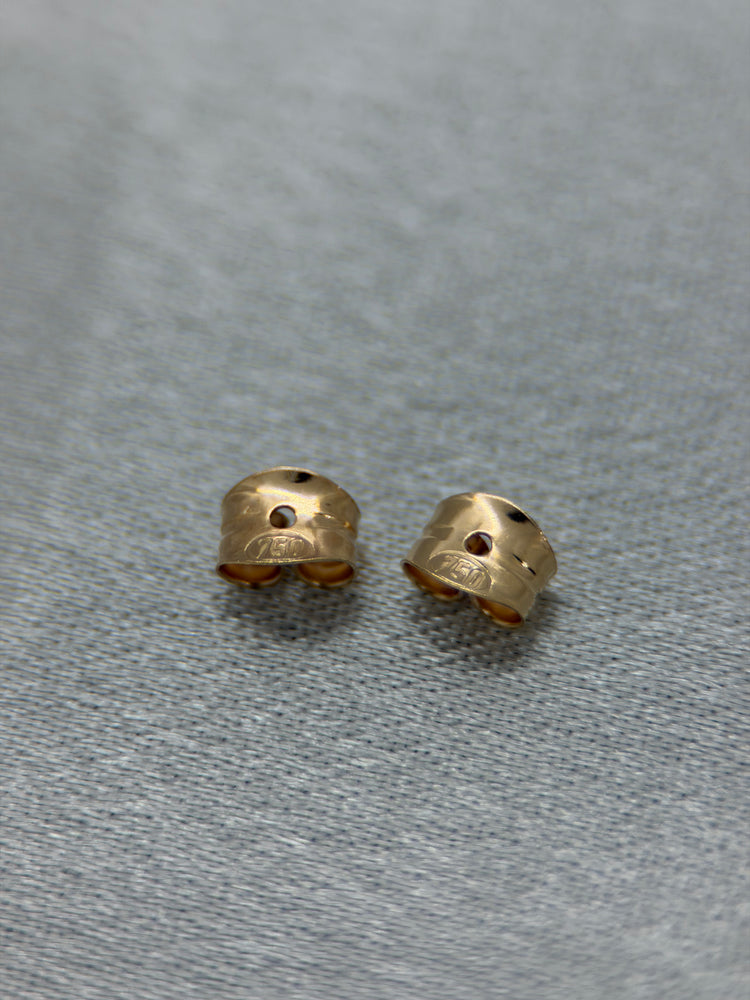 18K Tvåfärgade diamantörhängen – genombruten design, 1.4 cm