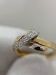 18K Diamantring crossover design – 0.02 ct, Storlek 55