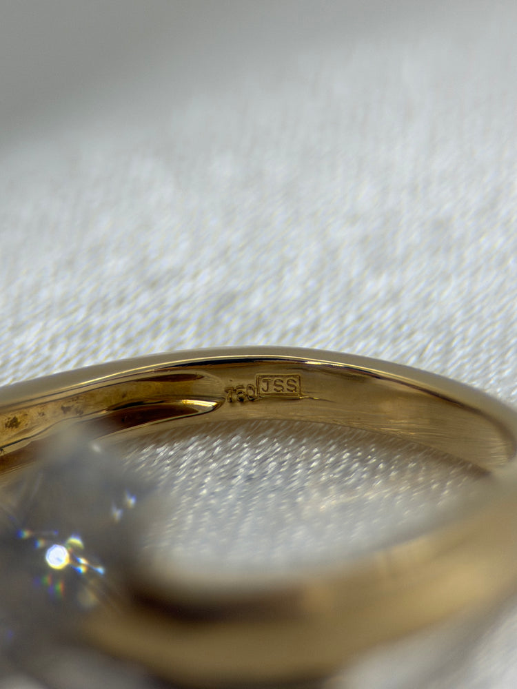 18K Diamantring crossover design – 0.02 ct, Storlek 55