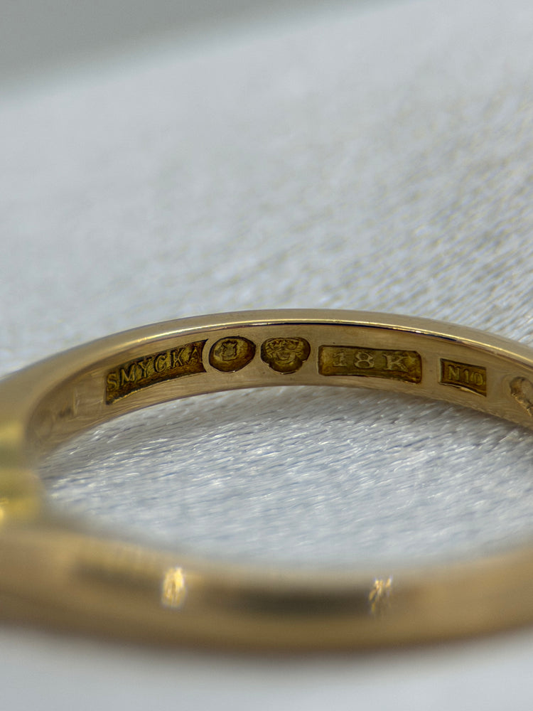 18K Solitär diamantring – 0.04 ct, Storlek 50