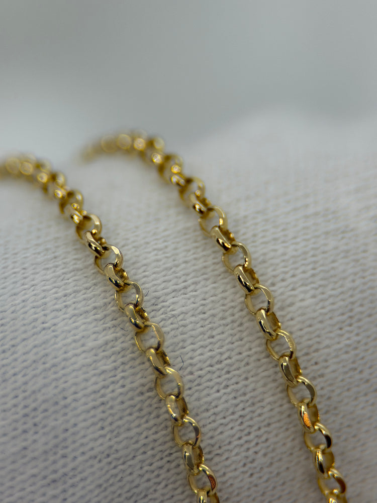 18K Guldhalsband – Tvåfärgad design, 45.5 cm