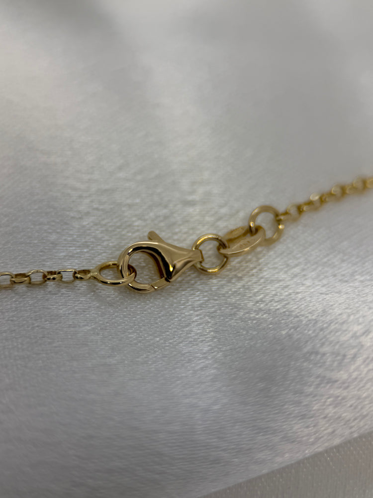 18K Guldhalsband – Tvåfärgad design, 45.5 cm