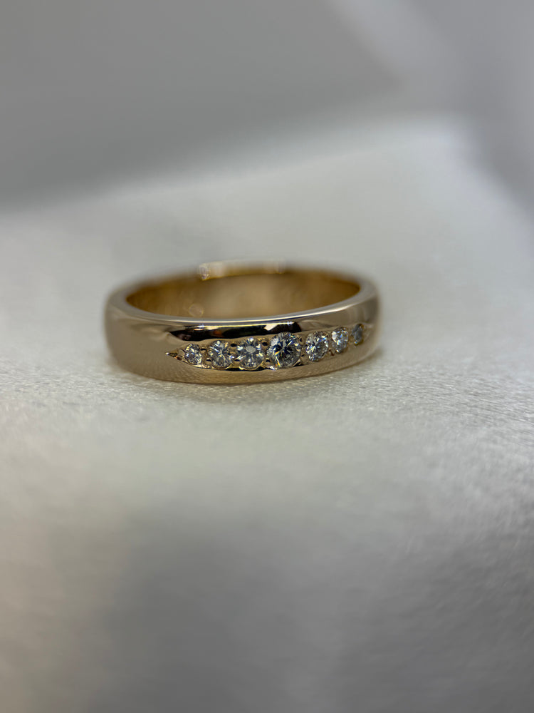 18K Diamantring i rödguld – 7 briljanter, 0.17 ct, Storlek 50