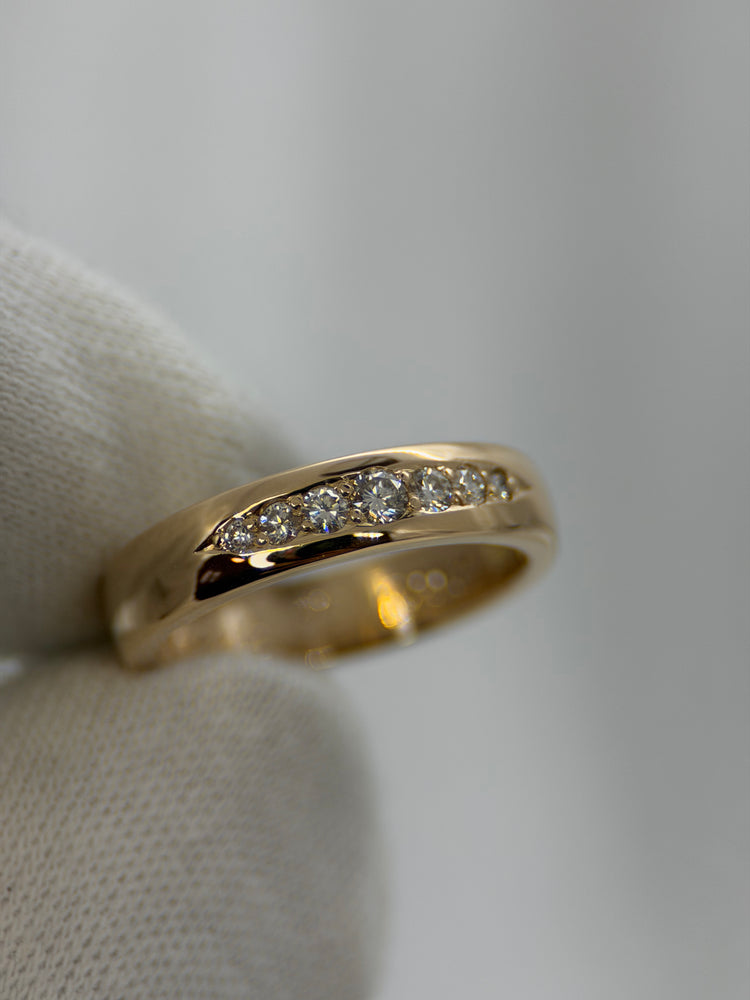 18K Diamantring i rödguld – 7 briljanter, 0.17 ct, Storlek 50