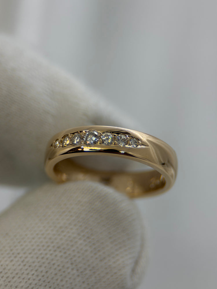 18K Diamantring i rödguld – 7 briljanter, 0.17 ct, Storlek 50