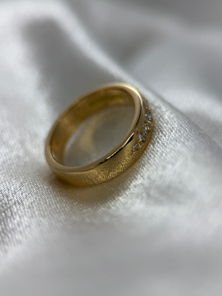 18K Diamantring i rödguld – 7 briljanter, 0.17 ct, Storlek 50