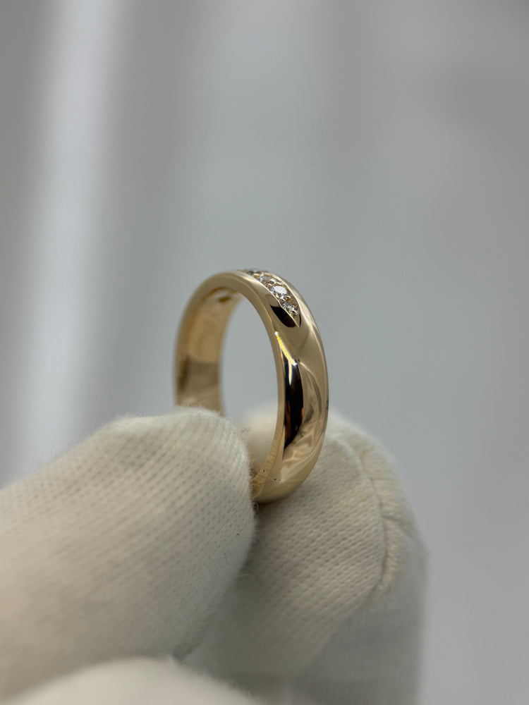18K Diamantring i rödguld – 7 briljanter, 0.17 ct, Storlek 50