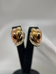 18K Trefärgade guldörhängen – Scroll-design, 2.1g