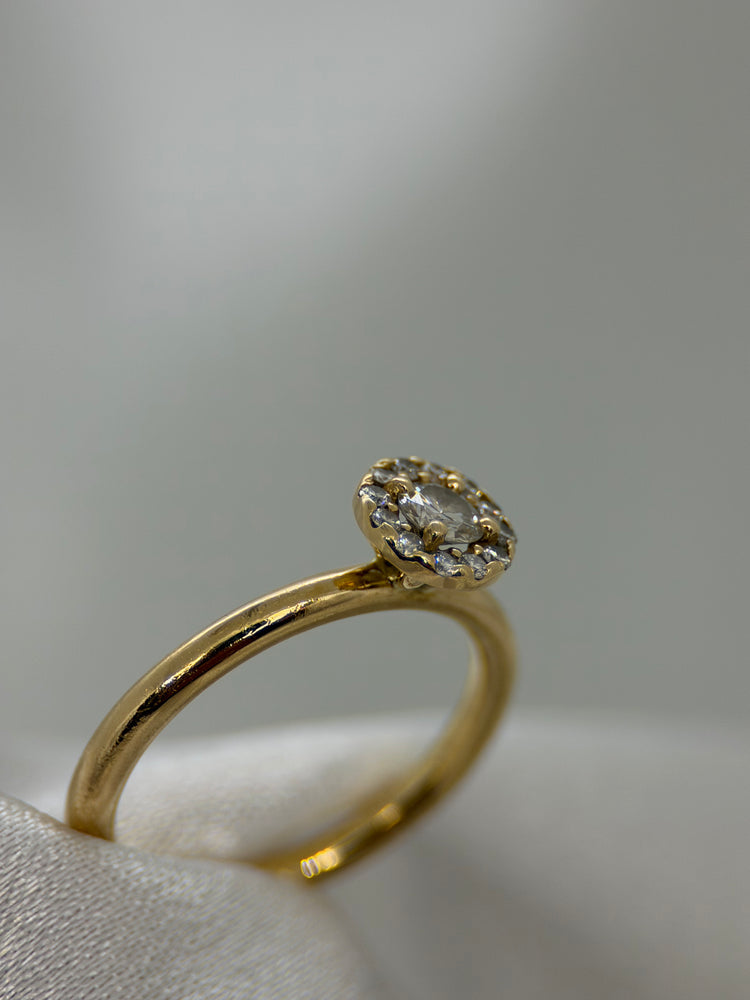 18K Klusterring med diamanter – 0.20 ct, Storlek 51.5