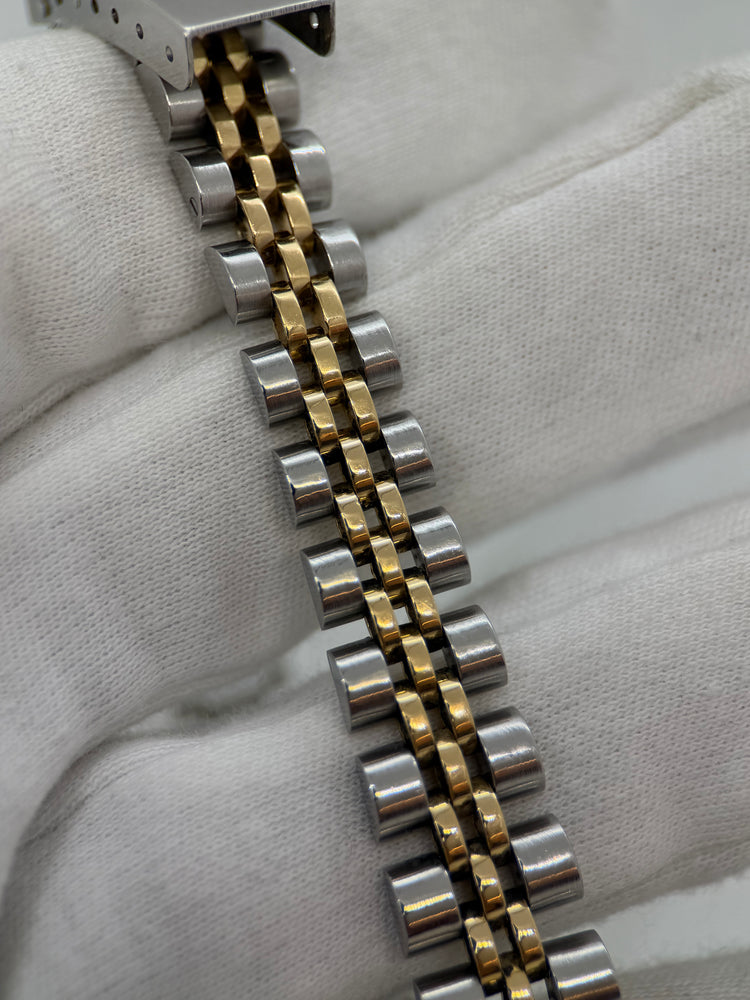 ROLEX Oyster Perpetual Date – Damklocka i stål och 18K guld